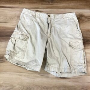 Orvis Cargo Shorts Mens 36 Cotton Twill Khaki Tan Modern Casual Outdoors
